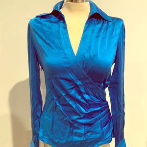 Silk wrap style blouse